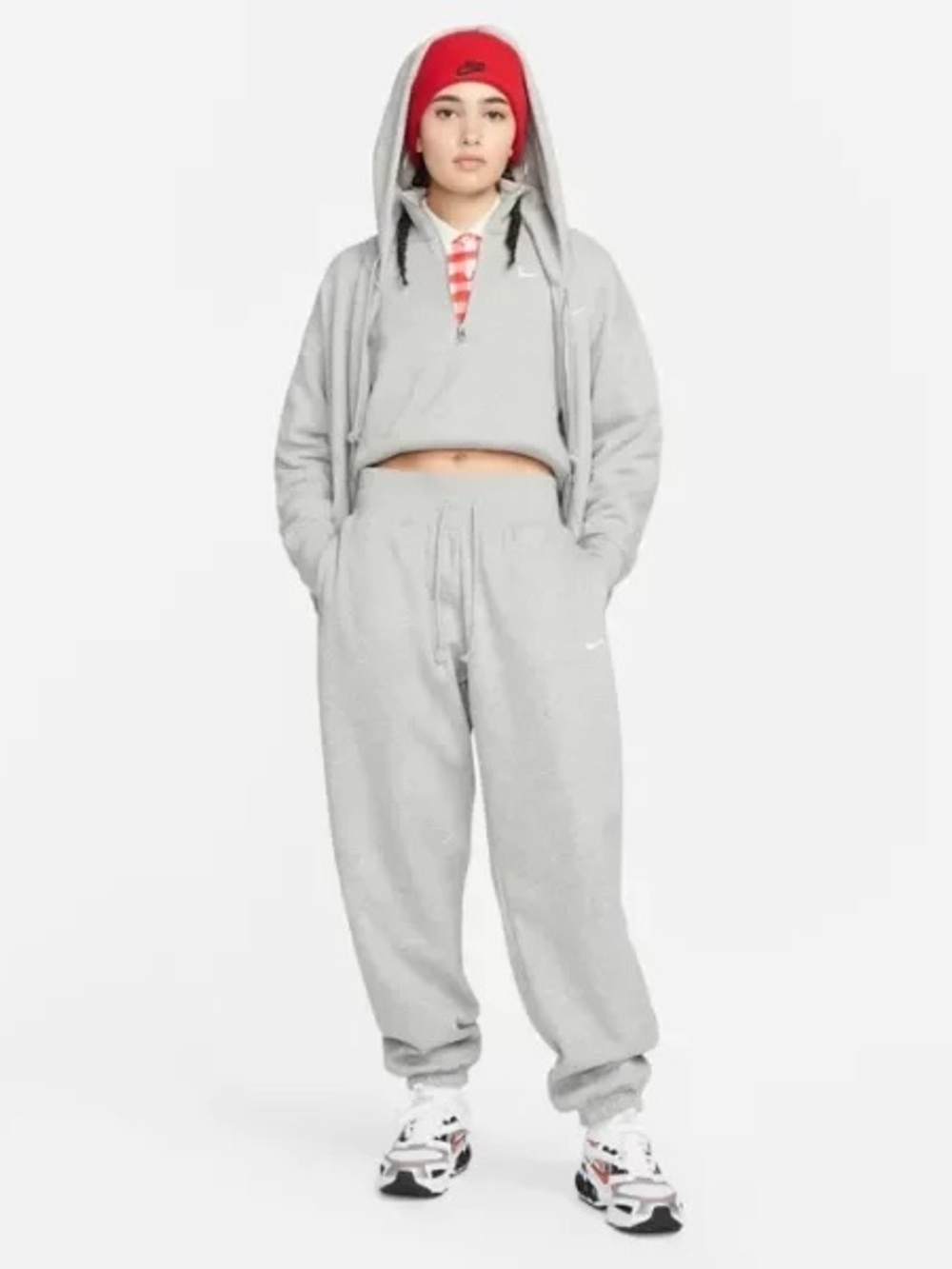 Nike womenGray Sweat Joggers with Drawcord